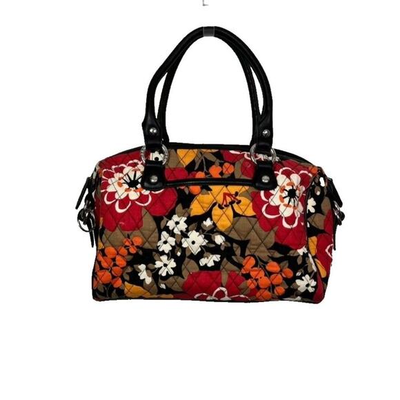 Vera Bradley Mini Loft Duffel Bittersweet Quilted Zip Pockets Floral Lined - Picture 2 of 16